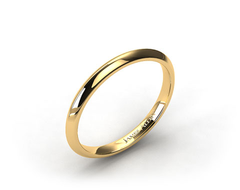 18k Yellow Gold 2mm Knife Edge Women's  Wedding Ring
